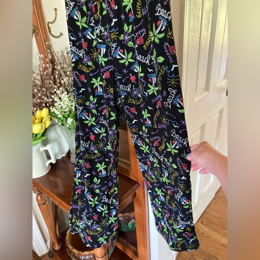 BEACH PANTS NWT COLDWATER CREEK Stretchy Pants XS BEACH PALM TREES Summer Fun!